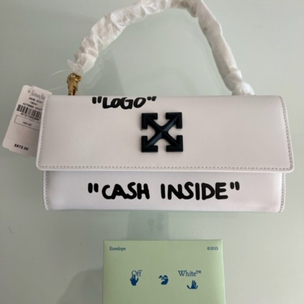 OFF-WHITE Jitney Arrow Logo Flap Wallet on Chain